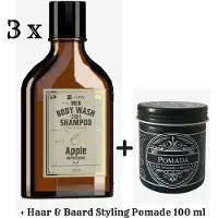 HiSkin Whisky Apple Shampoo Mannen 3 in 1 - 3 x 330 ml