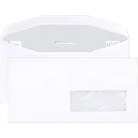 Clairefontaine Clairalfa witte enveloppen 114x229mm met venster rechts 35x100mm machinegeschikt 500 stuks