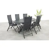 Hartman Napoli/Ventaro verstelbare ovale tuinset 240x115 cm. - Antraciet