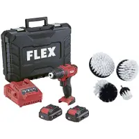 Flex DD 2G 12-LDBC/2,5 – 12V Schroefboormachine met L-BOXX, Lader, 2 x 2,5Ah Accu’s + 4-delige Borstelset - Drill Brush Set