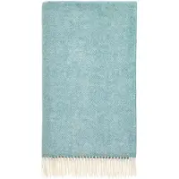 Bronte by moon Plaid Visgraat Blauwgroen (Aqua) - Shetland Lamswol - 140x185 - Bronte by Moon Scotland