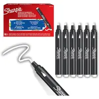 Sharpie Creative Marker Acrylverfmarkers | Ronde punt | Verfmarkers op waterbasis | Inkt loopt niet door en geschikt voor de meeste oppervlakken | Wit | 6 stuks