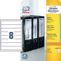 Avery Zweckform AVERY ultragrip Ordnerrugetiketten Permanent klevend L6060-25 A4 3,4 x 19,2 cm Wit 30 Vellen à 8 Etiketten