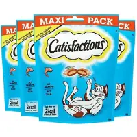 Catisfactions 4x Megabox Kattensnoepjes Kip & Kaas & Zalm 180 Gr