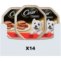 Cesar Hondenvoer - Classic - Rund in Paté - Maaltijdkuipjes 14x150g