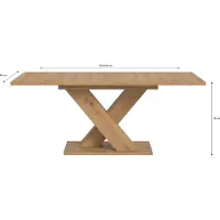 Ebuy24 Motion eetkamertafel X-poot 90x150/190cm incl. 1 verlengblad eik decor.