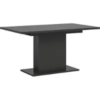 Ebuy24 Motion eetkamertafel zuilpoot 90x150/190cm incl. 1 verlengblad grijs.