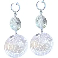 Charme Bijoux Klem oorbellen -zilverkleur- filigraan-lang-geen gaatje-