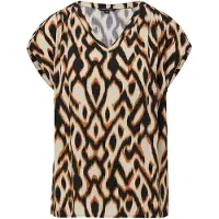 Comma Blouse crème / cognac / zwart