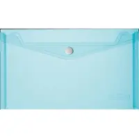 Herlitz Documententas, Documententas, DIN A5, PP, blauw-transparant glashelder, met witte drukknoopsluiting, 0,20 mm (A5)