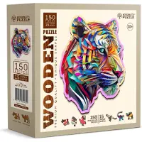 Wooden City Puzzel - Kleurrijke tijger - Hout - 150st.