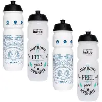 Retulp Bio Bidon pakket XL - Bidons - Waterflessen - Fiets Bidon - Bidon - Sport - Waterfles - Drinkfles - Suikerriet - 750 ml - 4 stuks