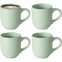 Boltze Koffiemokken Paris - 4x stuks - Keramiek - mintgroen - 300 ml - 8 x 10 cm