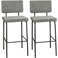 Bronx71 Scandinavische barkruk Espen groen gerecyclede stof 64-77 cm - Barkrukken set van 2 - barstoel