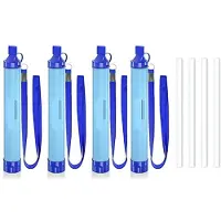OEM Buiten Waterfilter Survival - Set van 4 - Waterzuiveringsapparaat - Waterfles met Waterfiltersysteem voor Outdoor en Noodpakket Thuis - Zuiver Drinkwater - 6000L Totaal
