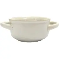 Home Deco Factory Soepkommen Classic - creme wit - 1x stuks - 14 x 7 cm - keramiek - soepkommetjes