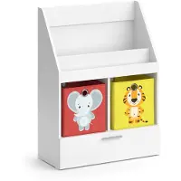 Vicco Luigi Kinderboekenkast – 72 x 96.2 cm met lade en 2 vouwdozen opt.5 Wit