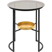 Clayre & Eef Bijzettafel Ø 43x55 cm ijzer glas