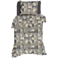 Romanette Dekbedovertrek Pictet Grijs Katoen-140 x 200 / 220 cm | 1-Persoons