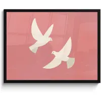 PosterMonkey Poster in lijst - Fotolijst 80x60 cm - Posters - Duiven - Wit - Sierlijk - Posterlijst zwart - Decoratie - Wanddecoratie woonkamer - Muurdecoratie slaapkamer