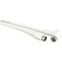 Shiverpeaks F-quick (m) recht - F-quick (m) haaks coaxkabel - wit - 2,5 meter