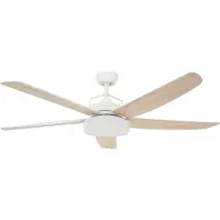 Beacon Lighting Louisville plafondventilator met verlichting, wit, stil - Beacon , Louisville, dimbare, Hout, Woonkamer, Hout
