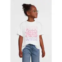 Anytime T-shirt Barbie license wit Meisjes Katoen Ronde hals Printopdruk - maat 134/140