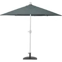 MCW Parla halfronde parasol, balkonparasol, UV 50+ polyester/aluminium 3kg ~ 300cm antraciet met voet