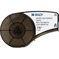Brady M21-750-595-PL tape vinyl wit op paars 19,1 mm x 6,40 m (origineel)