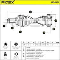 RIDEX 13D0131 Aandrijfas