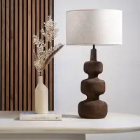 Giga Meubel Tafellamp Andrea Bruin Hout 40cm