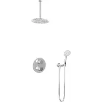 Hotbath Cobber IBS20A inbouw regendoucheset met ronde handdouche aan houder en 25cm ronde hoofddouche aan 30cm plafondarm chroom