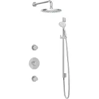 Hotbath Cobber IBS20 inbouw regendoucheset met ronde handdouche aan glijstang en 25cm ronde hoofddouche aan 40cm wandarm chroom
