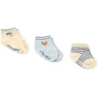 Little Dutch sokken - blauw/beige (set van 3) Jongens/Meisjes Katoen Streep - maat 44/56