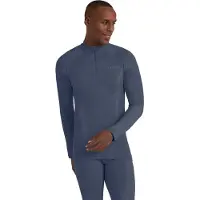 Falke Wool-Tech Zip Neck sneldrogend wol functioneel functioneel shirt met lange mouwen heren blauw - maat S