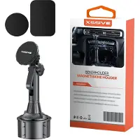 Xssive Telefoonhouders Auto Magnetisch - Universele Magnetische Telefoonhouder Bekerhouder Klem - Verstelbare Arm - 360 Graden Draaibaar - GSM Houder Auto Magneet - Inclusief Magneetstickers
