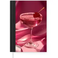 MuchoWow Notitieboek - Schrijfboek - Cocktail - Pink - Luxe - Notitieboekje klein - A5 formaat - Schrijfblok