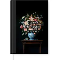 MuchoWow Notitieboek - Schrijfboek - Bloemen - Art - Pastel - Quotes - Notitieboekje klein - A5 formaat - Schrijfblok