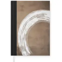 MuchoWow Notitieboek - Schrijfboek - Verf - Bruin - Japandi - Notitieboekje klein - A5 formaat - Schrijfblok