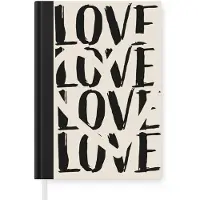 MuchoWow Notitieboek - Schrijfboek - Love - Hart - Beige - Notitieboekje klein - A5 formaat - Schrijfblok