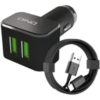 LDNIO Auto Oplader - USB A naar USB C Kabel (1M) & Auto Stekker - USB A Snel Lader 36W - Autolader