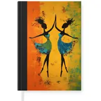 MuchoWow Notitieboek - Schrijfboek - Dansen - Vrouwen - Verfstructuur - Notitieboekje klein - A5 formaat - Schrijfblok