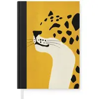 MuchoWow Notitieboek - Schrijfboek - Cheetah - Illustratie - Geel - Notitieboekje klein - A5 formaat - Schrijfblok