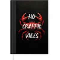 MuchoWow Notitieboek - Schrijfboek - Krab - Rood - Tekst - Zwart - Notitieboekje klein - A5 formaat - Schrijfblok