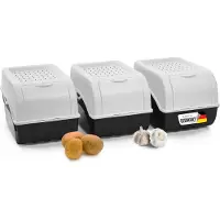 Novaliv 3x middelgrote opbergboxen, 5 liter, wit, voor aardappelen, voorraadbak, opbergdoos, keukenopslag