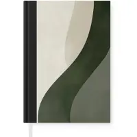 MuchoWow Notitieboek - Schrijfboek - Japandi - Groen - Abstract - Modern - Notitieboekje klein - A5 formaat - Schrijfblok