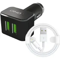 LDNIO Auto Oplader - USB A naar Geschikt voor: Lightning Kabel (1M) & Auto Stekker - USB A Snel Lader 36W - Autolader