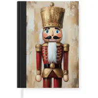 MuchoWow Notitieboek - Schrijfboek - Kerst - Poppetje - Abstract - Notitieboekje klein - A5 formaat - Schrijfblok - Kerst - Cadeau - Kerstcadeau voor mannen, vrouwen en kinderen