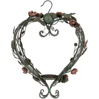 Clayre & Eef Kandelaar 43x22x60 cm metaal hartvormig