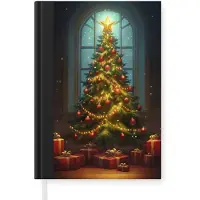 MuchoWow Notitieboek - Schrijfboek - Kerstboom - Cadeau - Kerst - Winter - Notitieboekje klein - A5 formaat - Schrijfblok - Kerst - Cadeau - Kerstcadeau voor mannen, vrouwen en kinderen